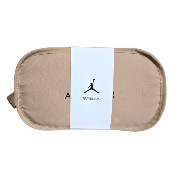 Nike Air Jordan Dopp Kit Toiletry Travel Bag Organizer Jumpman Clutch Pouch Tan - Picture 1 of 6